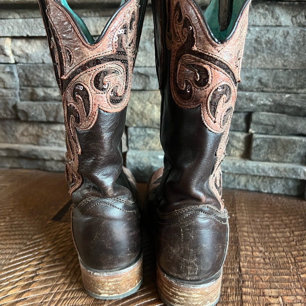 Women's Western Leather Boots - Picture 3 of 10
